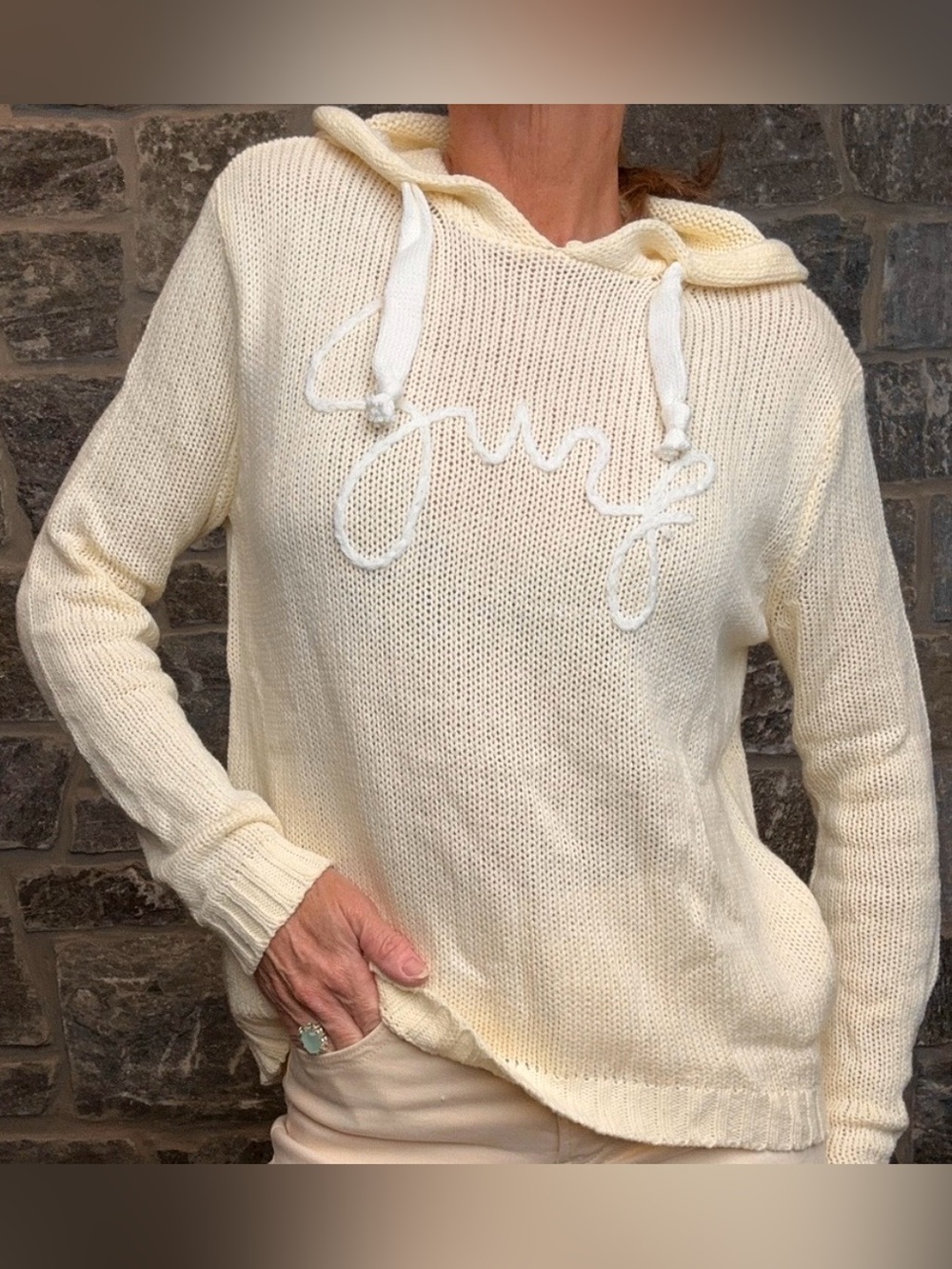 SURF Hoodie Sweater Butter Yellow from Vintage Havana size MEDIUM - Picture 4 of 14